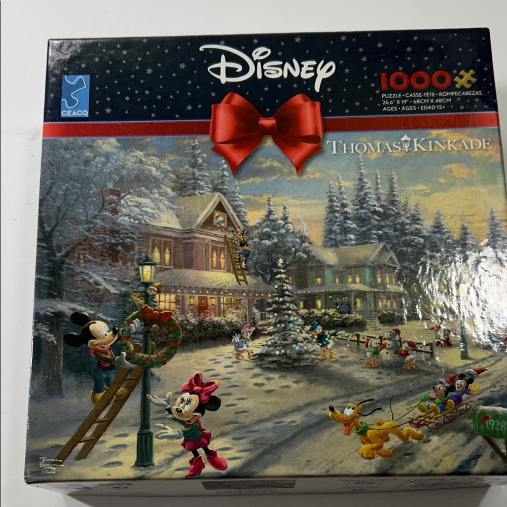 Disney Thomas Kinkade Festive Winter Puzzle - Red and Green - Picture 8 of 16